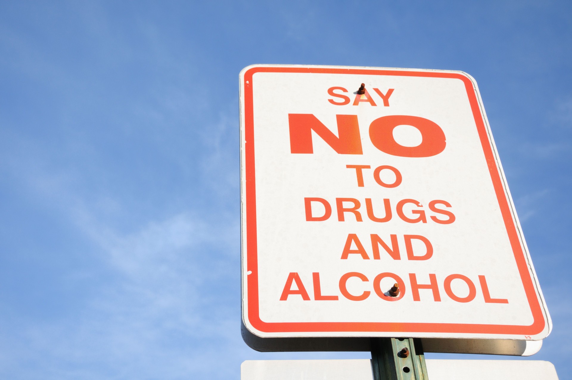 Traffic sign signaling no to drugs and alcohol